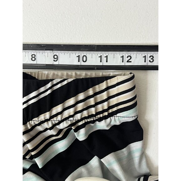 Chicos Black Tan Striped Pull On Maxi Skirt Size 0 (S) Fall Casual - Picture 7 of 14